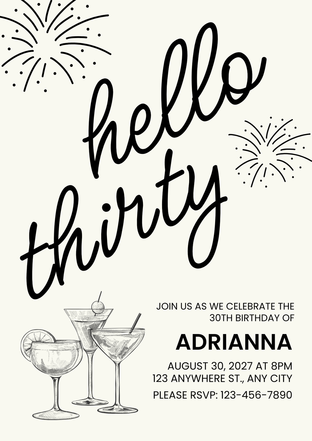 Personalised 30th Birthday Invitation