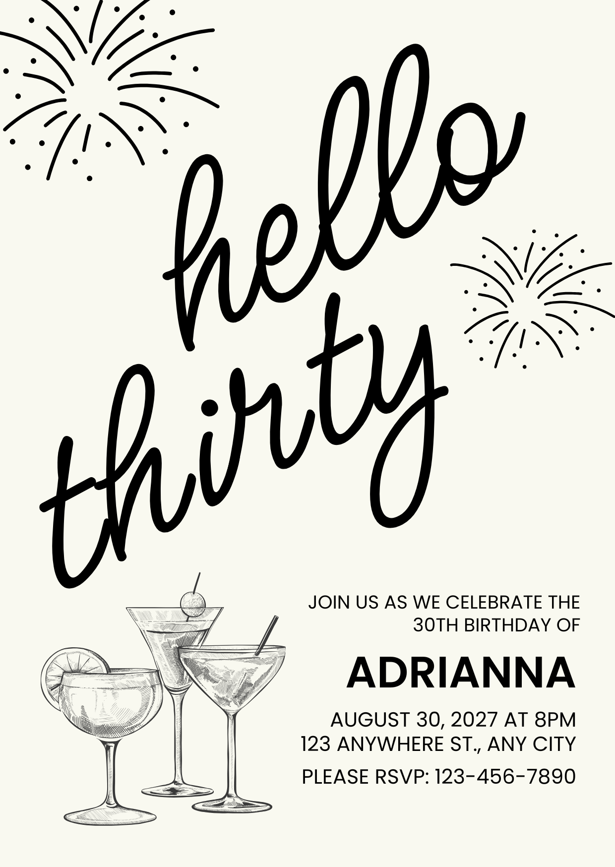 Personalised 30th Birthday Invitation