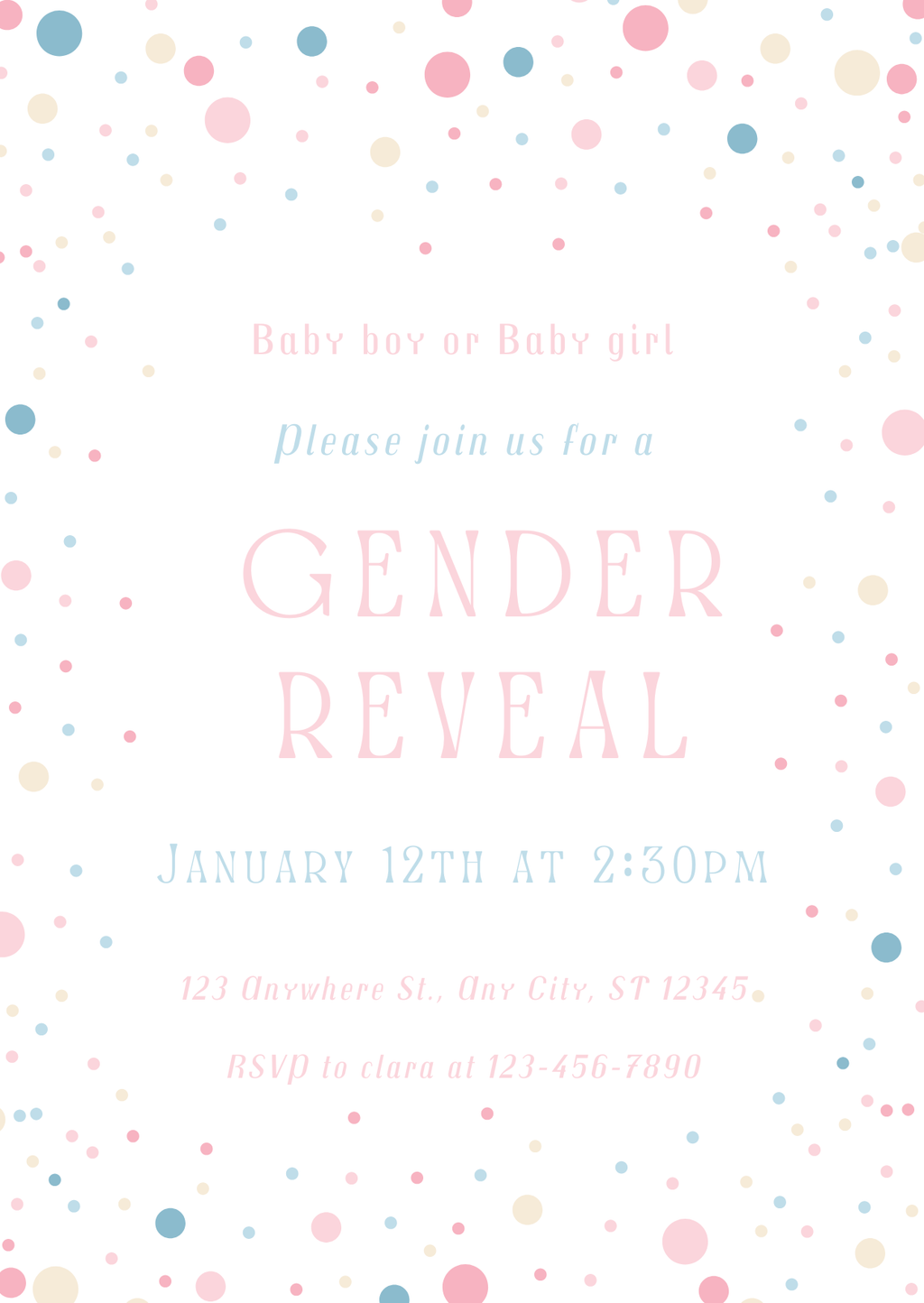 Personalised Gender Reveal Invitation