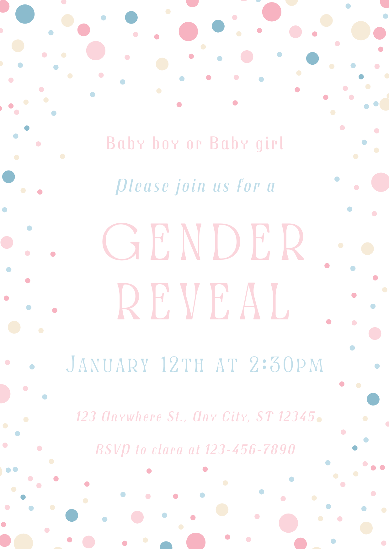 Personalised Gender Reveal Invitation