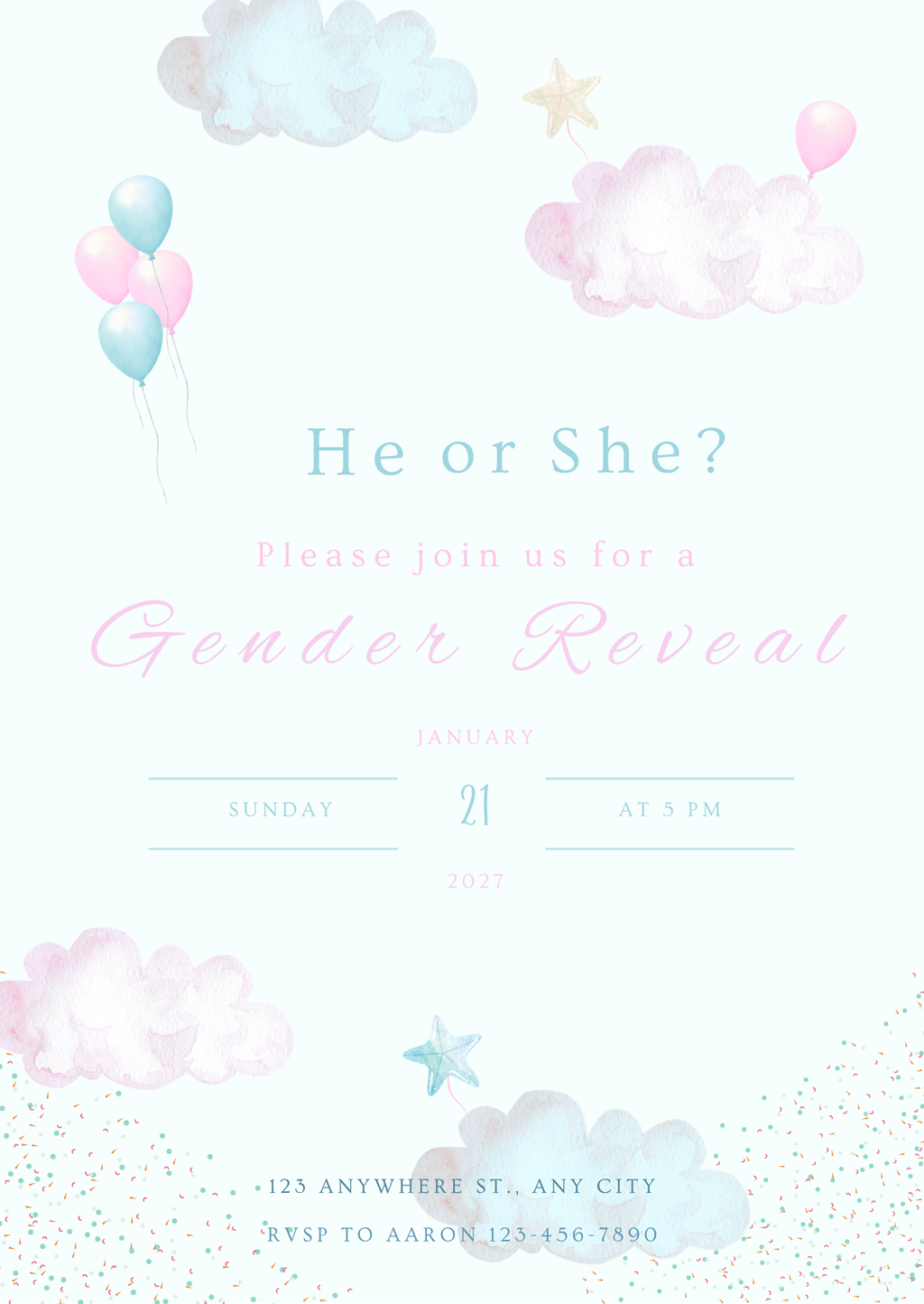 Personalised Gender Reveal Invitation