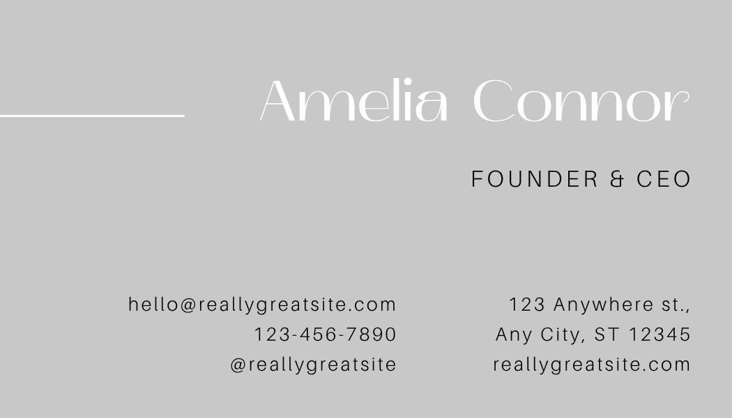 Personalised Light Grey Business Card