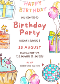 Colourful Personalised Children's Birthday invitation
