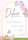 Pink Children's Personalised Birthday Party Invitations