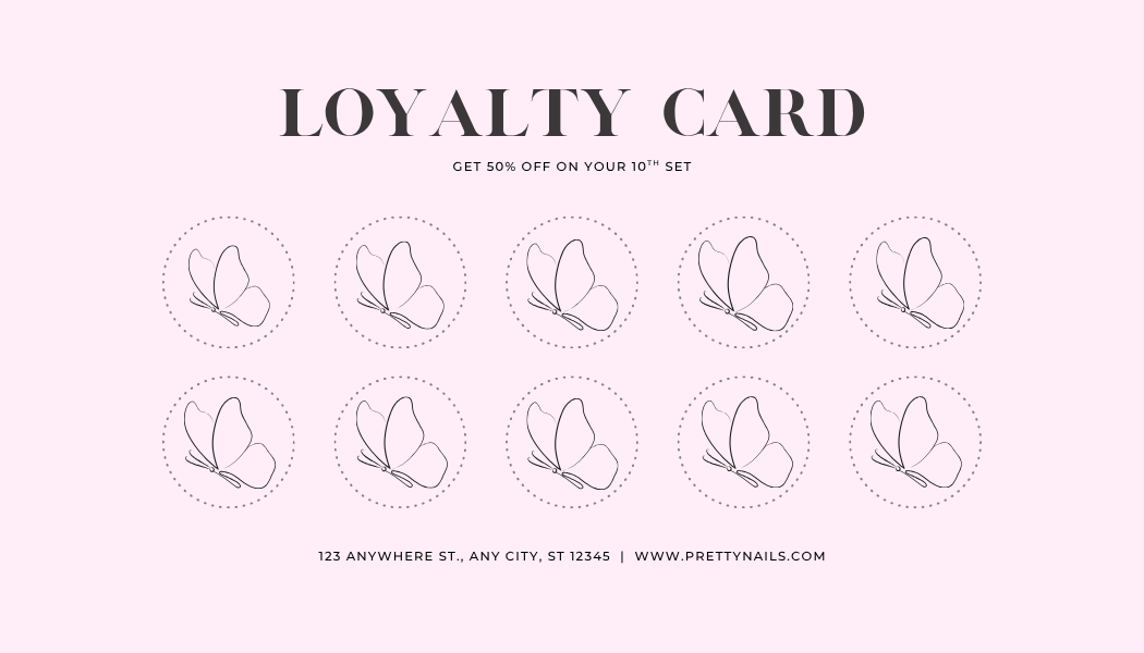 Personalised Pink Loyalty Card