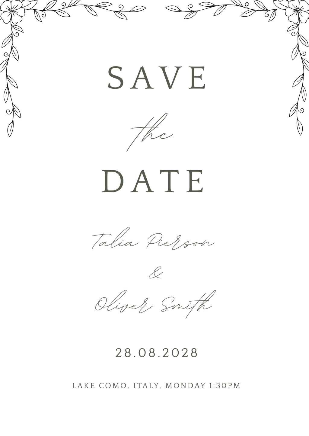 Personalised Minimalistic Wedding Invitation