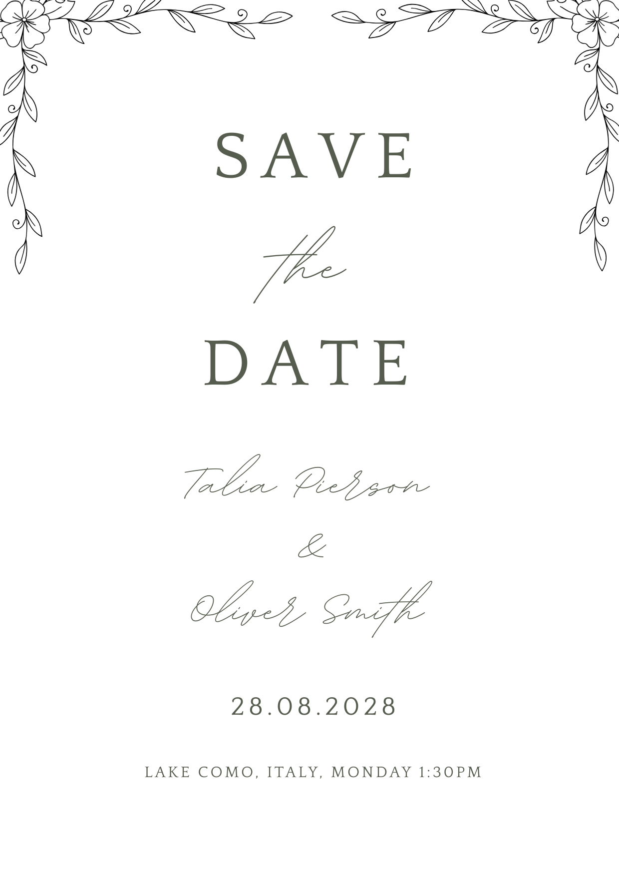 Personalised Minimalistic Wedding Invitation