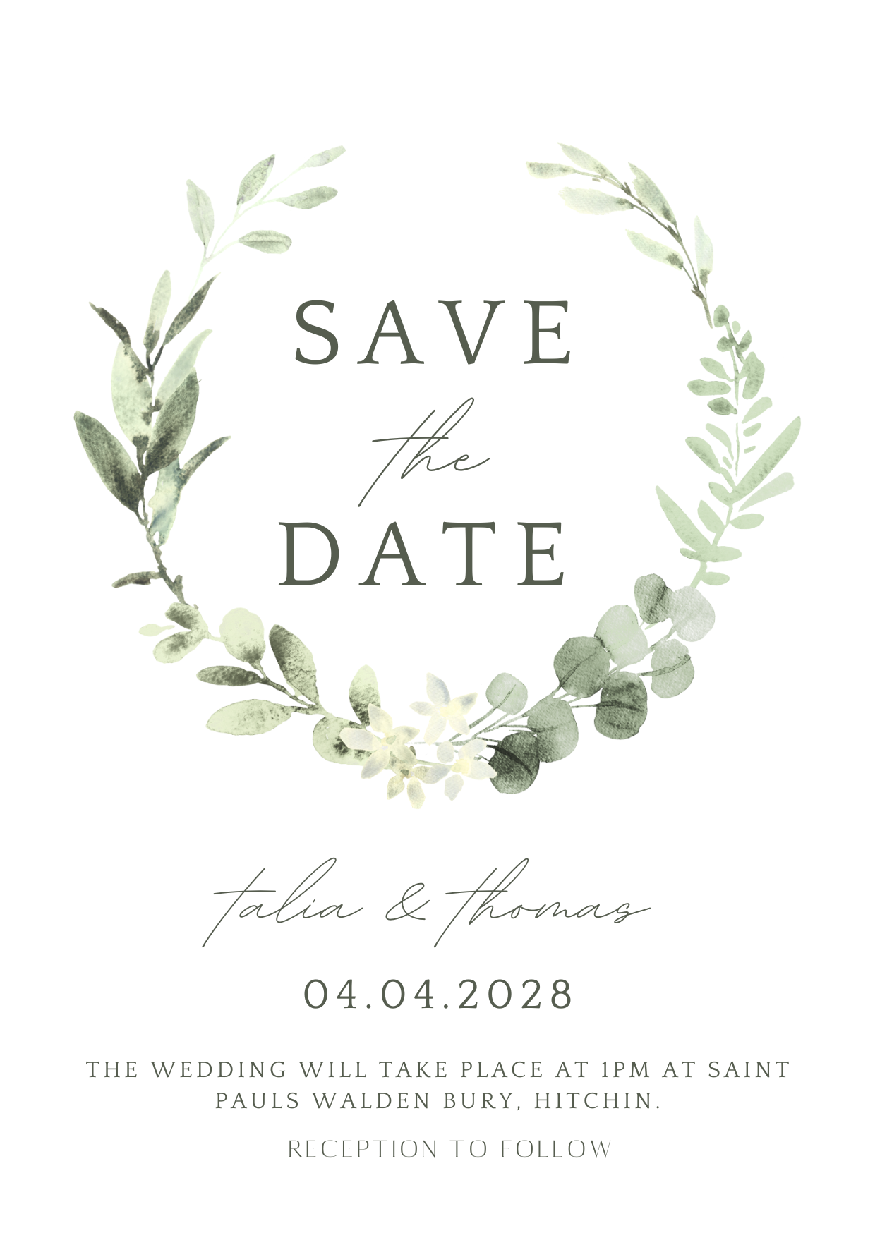 Elegant Personalised Wedding Invitation