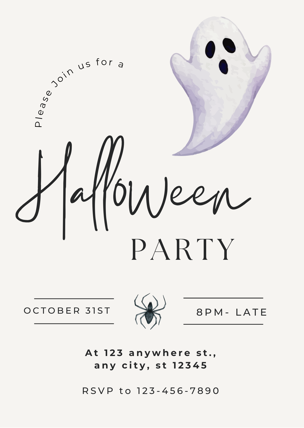Personalised Halloween Invitation