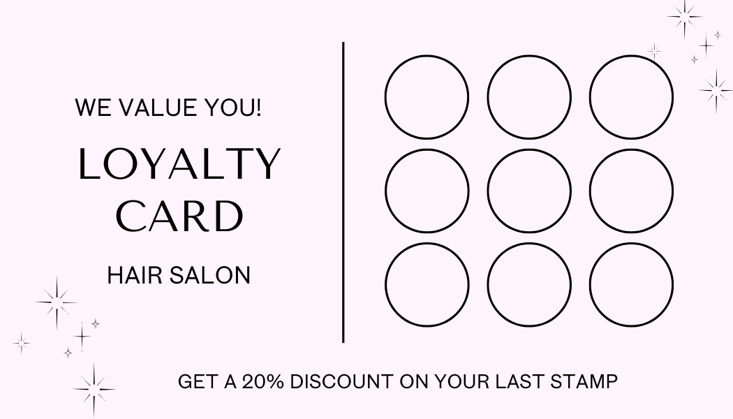 Personalised Light Pink Business Loyalty Card