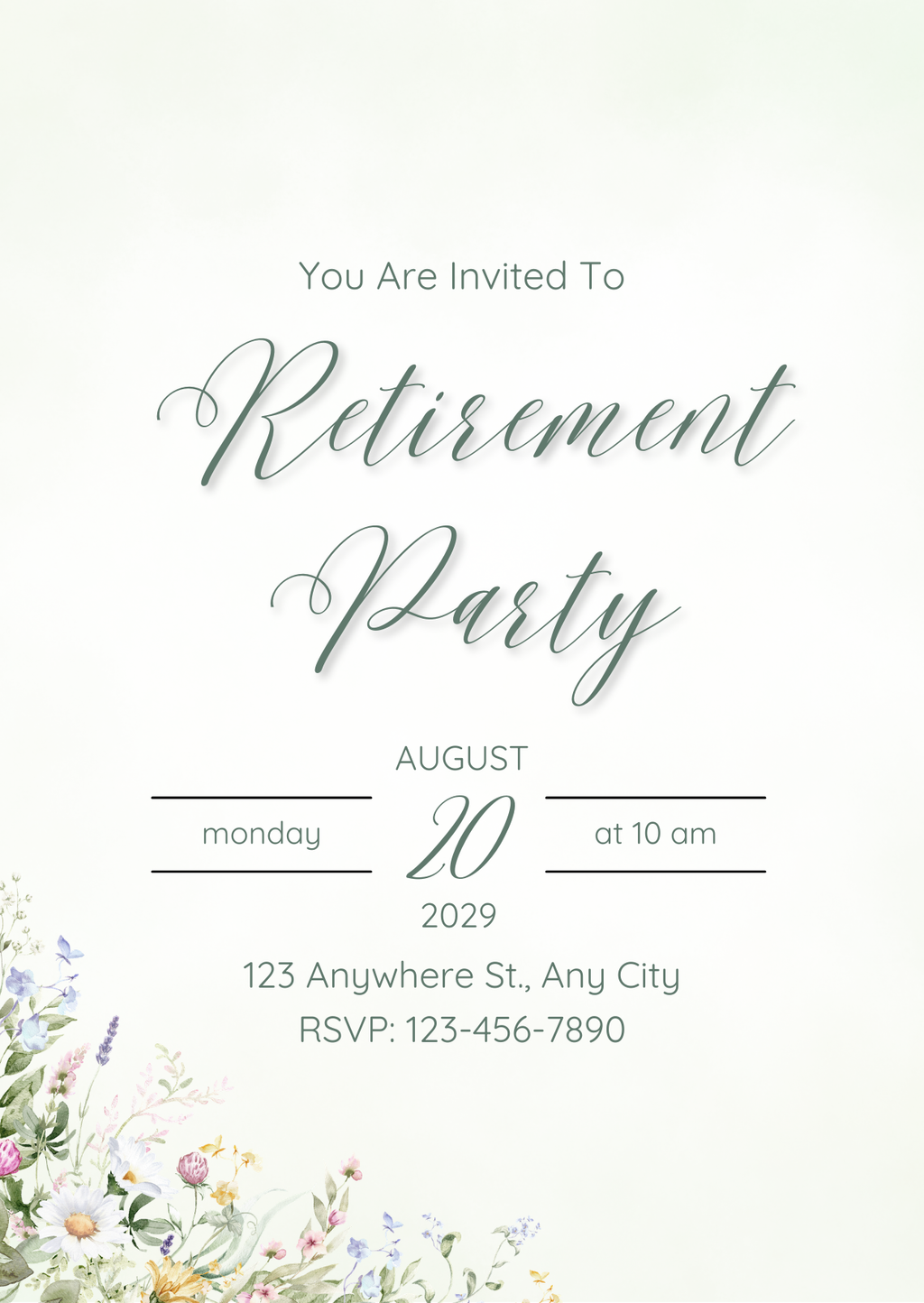 Personalised Retirement Invitation