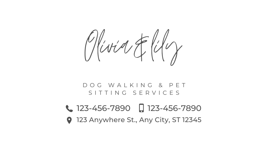 Personalised White Business Card